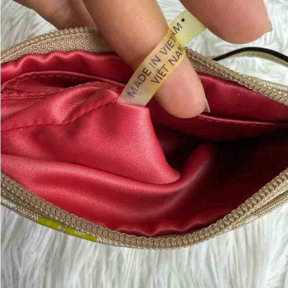 COACH Tan Gold Floral Signature Canvas Wristlet - Picture 6 of 9